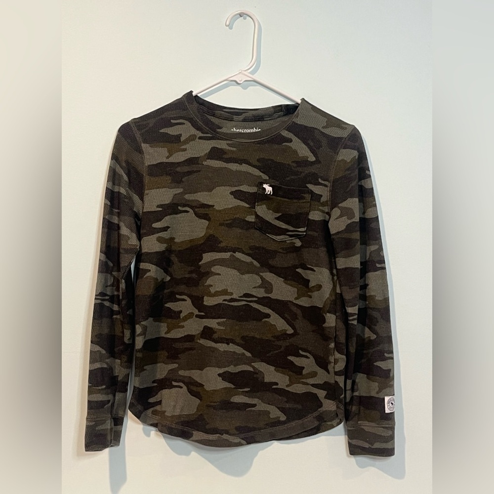 Abercrombie Kids Boys Camouflage Long Sleeve Shirt, Size 11/12